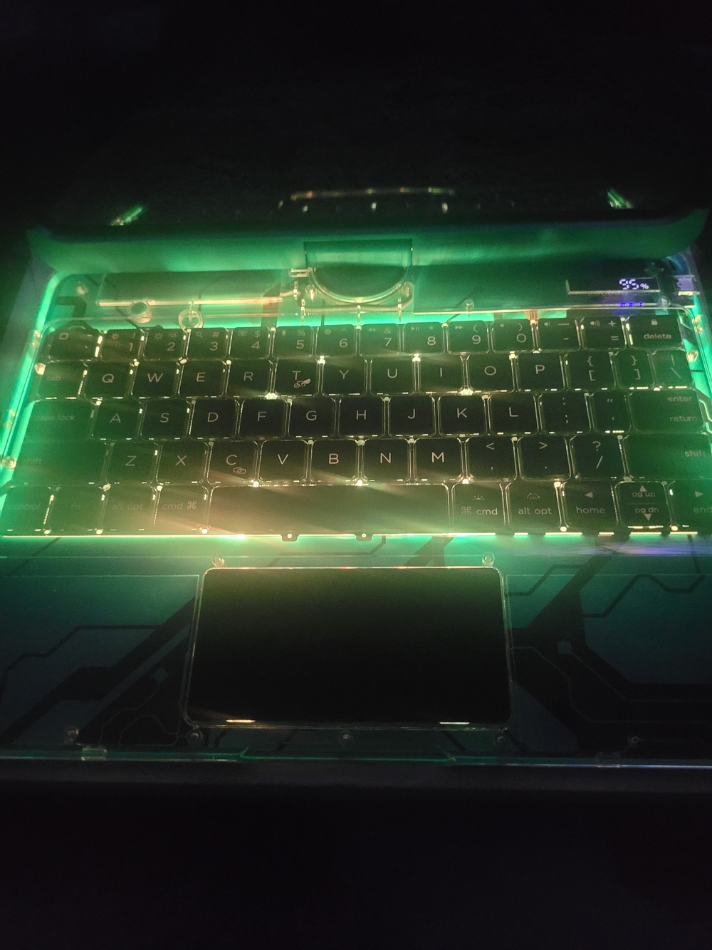 Transparent Keyboard Cover with Green LED Illumination